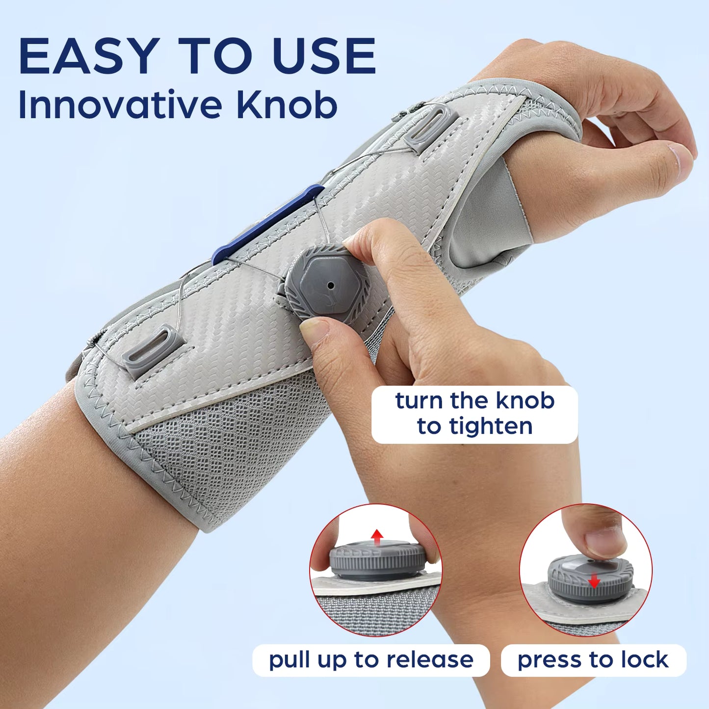Adjustable Wrist Support Brace with Dial Tightening System